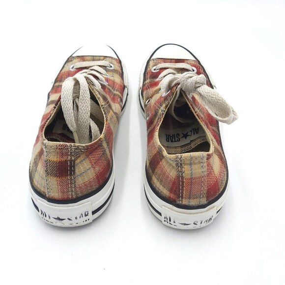 Converse All Star Chuck Taylor Low Top Red - Beige Plaid M3.5 - W5.5 - 22.5cms - Picture 8 of 16